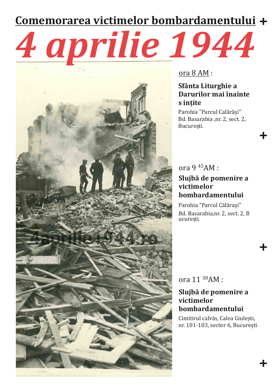 Comemorarea victimelor civile ale atacului aerian din 4 Aprilie 1944